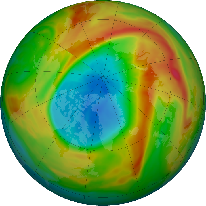 Arctic ozone map for 24 March 2020